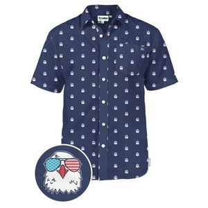 Tipsy Elves Men's Regal Eagle Button Down Shirt Patriotic Size 3XL